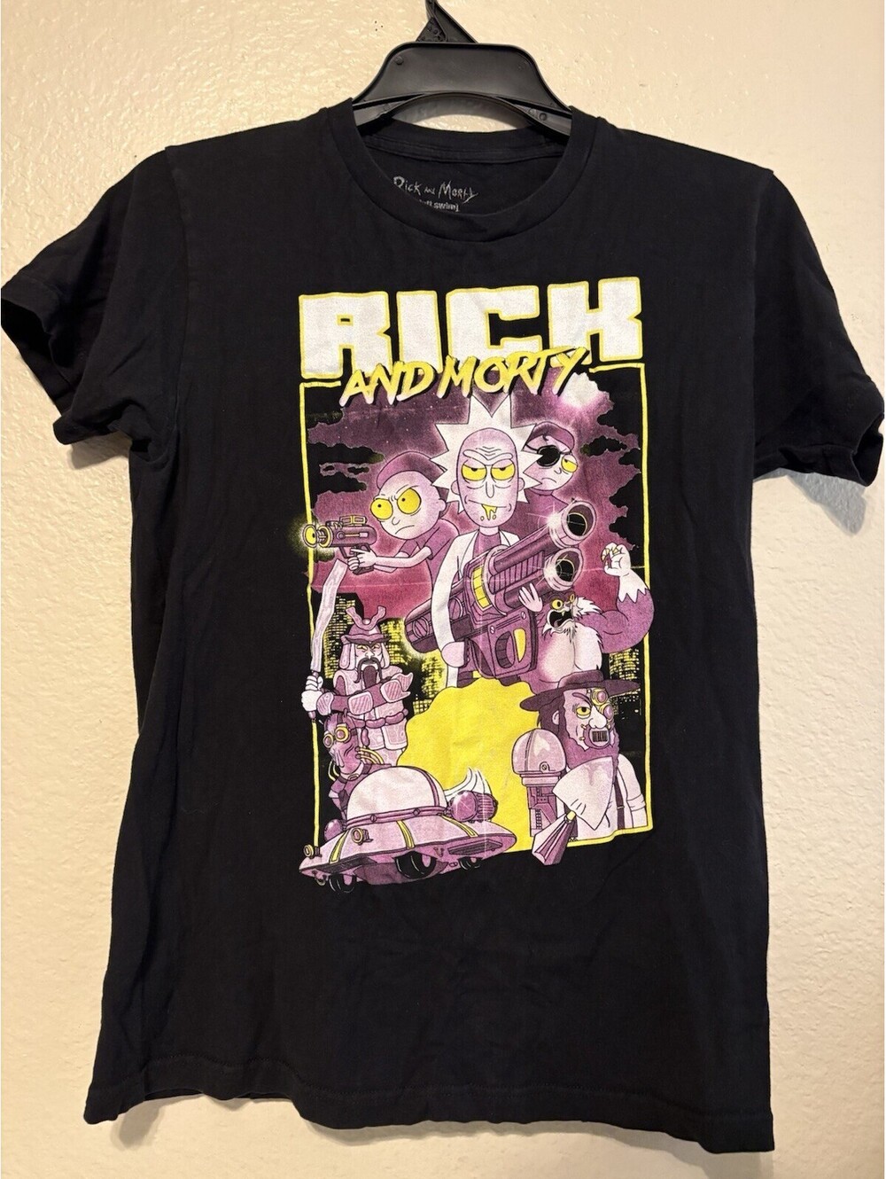 Rick and Morty Adult Swim Graphic T-Shirt Black Men’s Medium Cartoon Tee